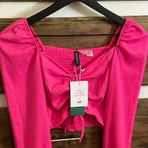 H&M hot pink crop top